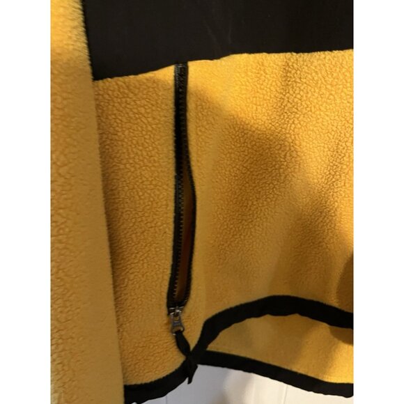 VTG 90s The North Face Denali Fleece Jacket Yellow Black Made in USA XL - Picture 13 of 16